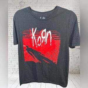 Korn Slendy Redlight Band Tee Mens Medium Black Red Graphic T-Shirt Shadow Man